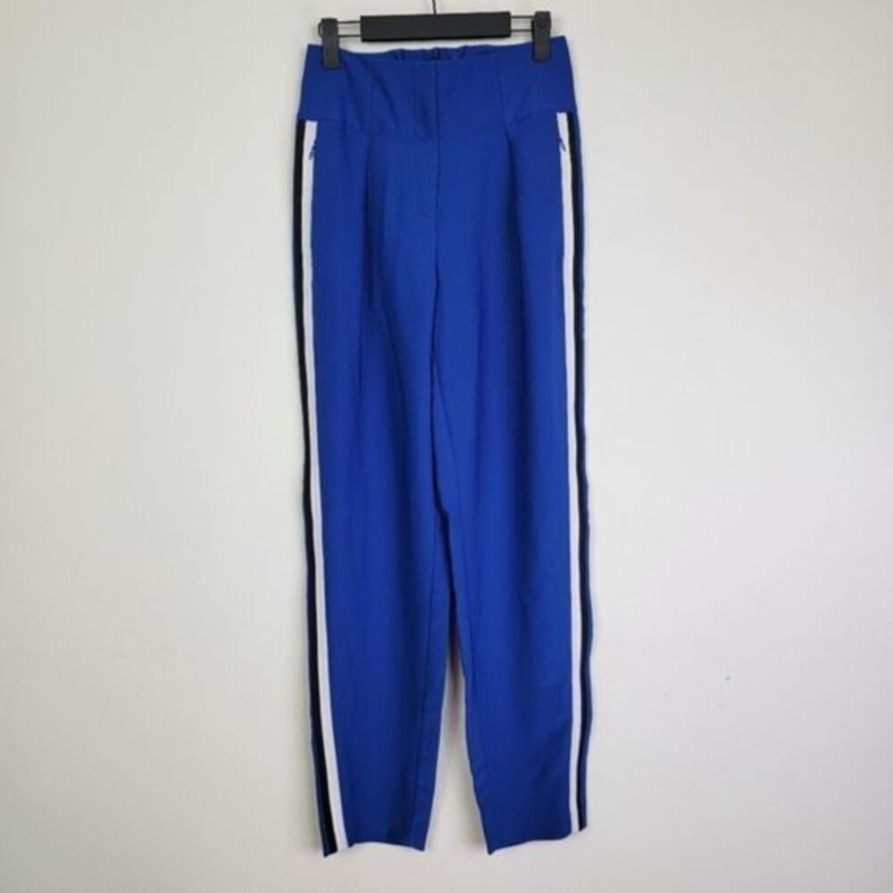 Bebe blue high waist racer pants size 4